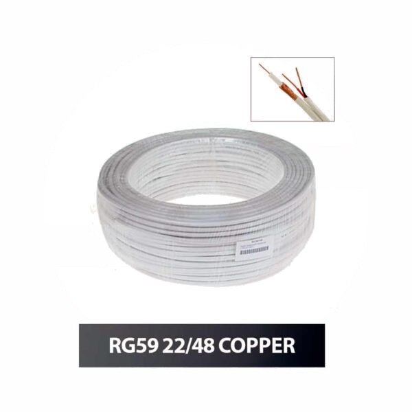 CCTV Cable Roll PVC Pure Copper 80 Yards - RG59 22/48 Copper